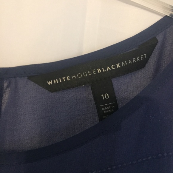 White House Black Market Sheer Tunic Blouse Sz 10 - Picture 4 of 4